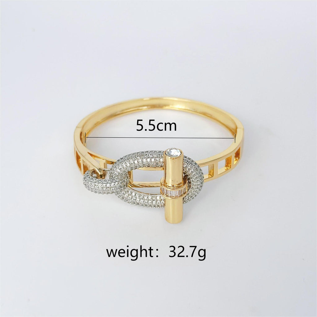 Zircon Studded Wrap Bracelet — bracelet, view 6