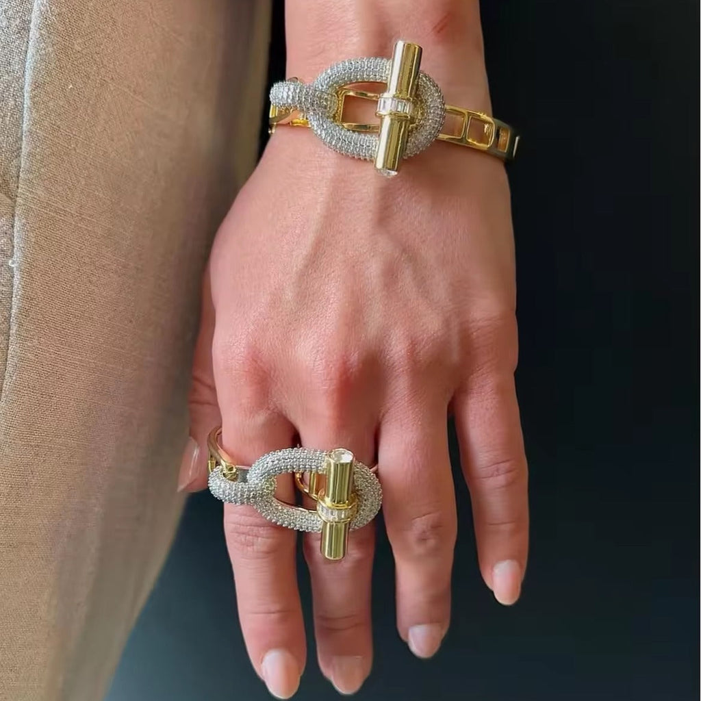 Zircon Studded Wrap Bracelet — bracelet, view 8