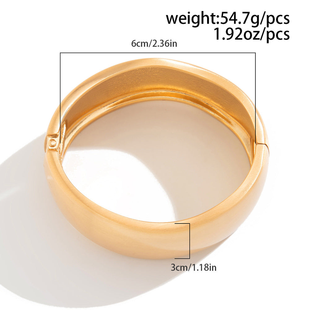 Matte Irregular Wide Bangle — gold bracelet, view 7