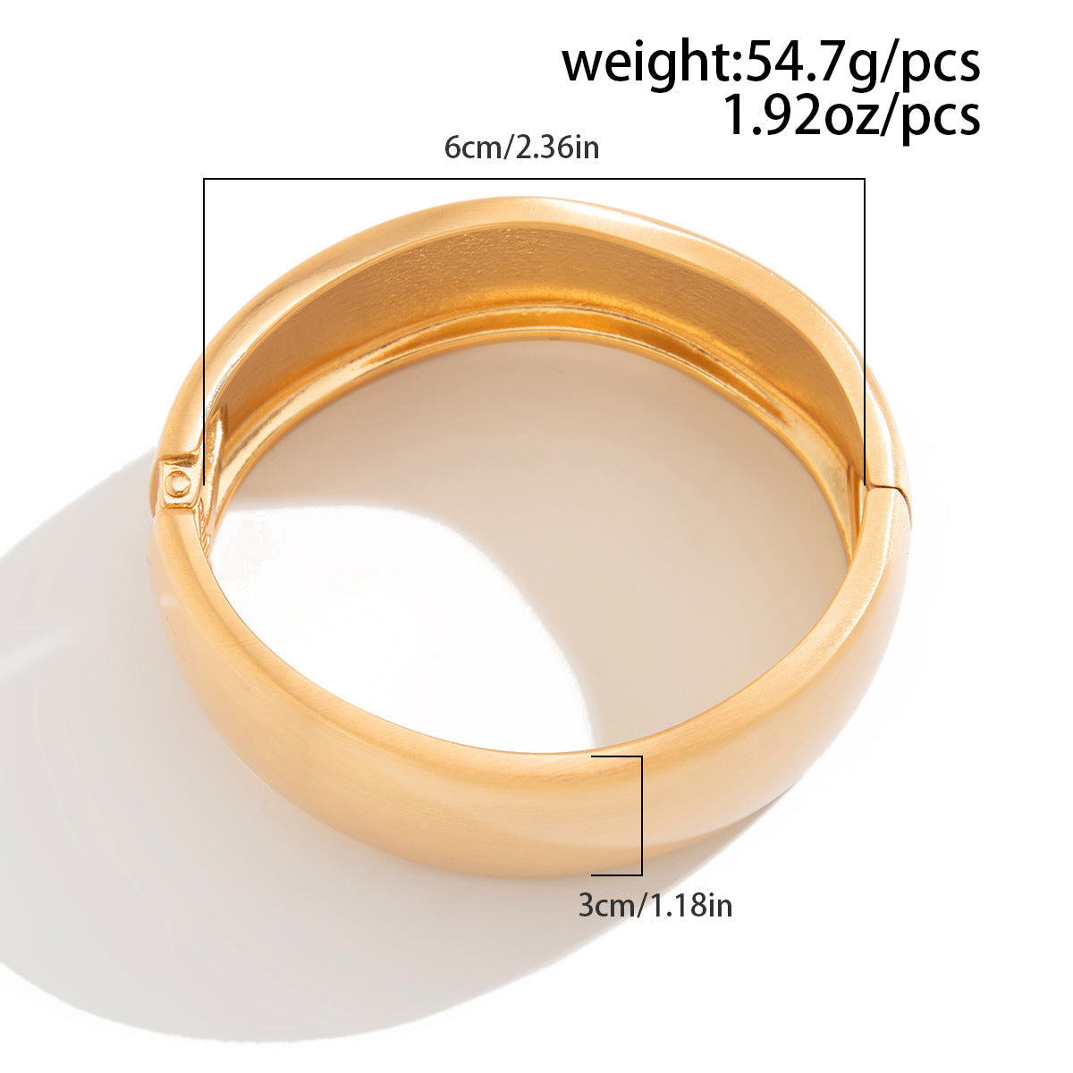 Matte Irregular Wide Bangle — gold bracelet, view 7