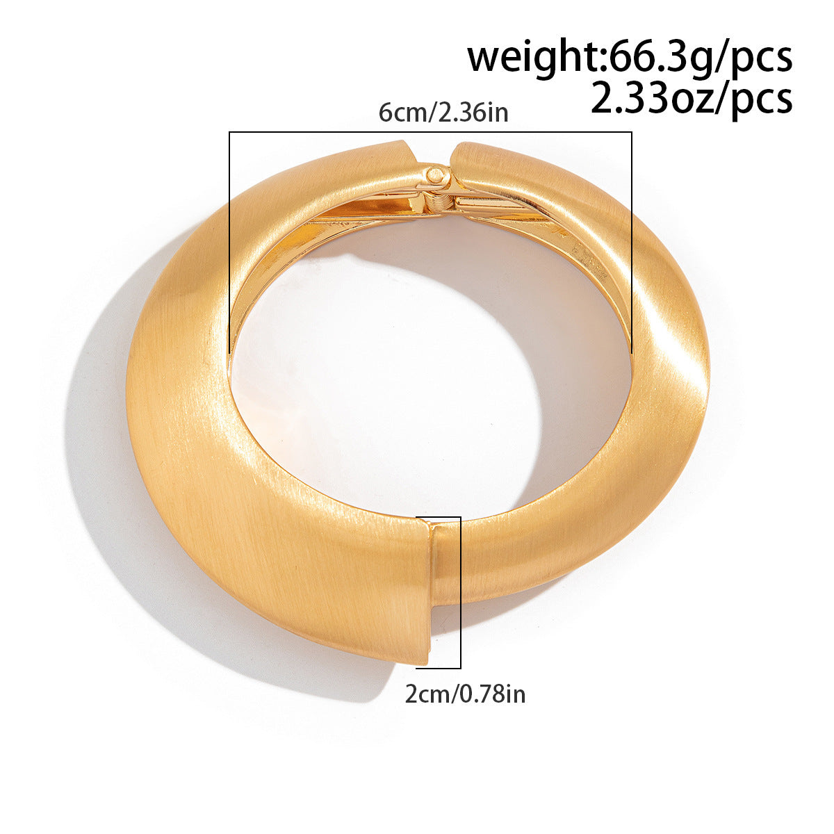 Matte Irregular Wide Bangle — gold bracelet, view 9