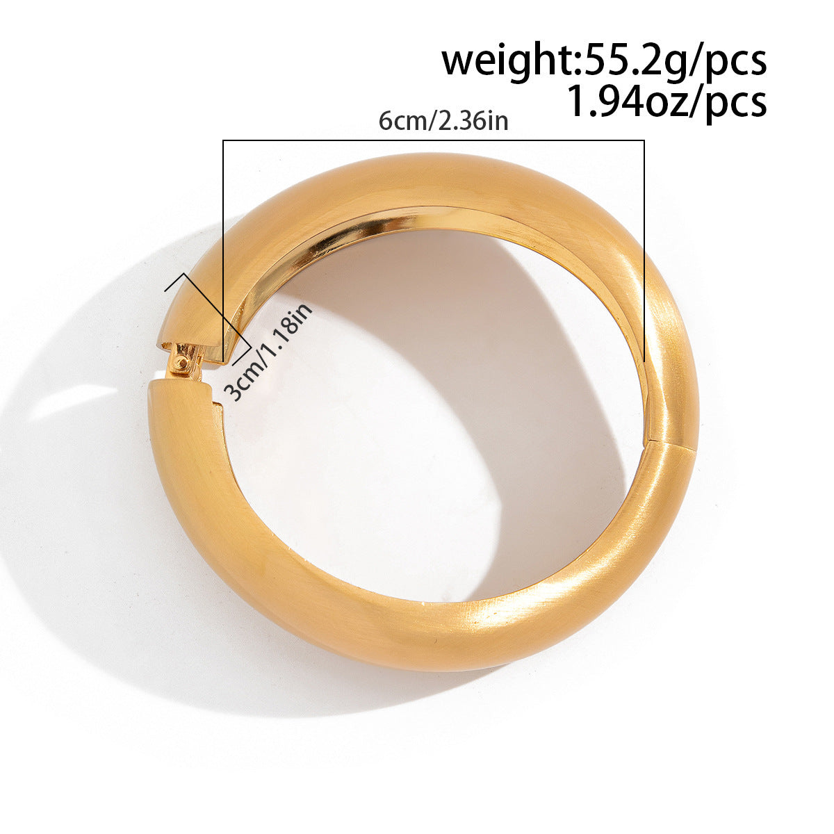 Matte Irregular Wide Bangle — gold bracelet, view 10