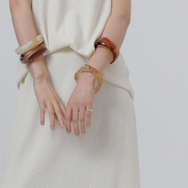 Irregular Acetate Wide Cuff Bracelet — bracelet, view 2