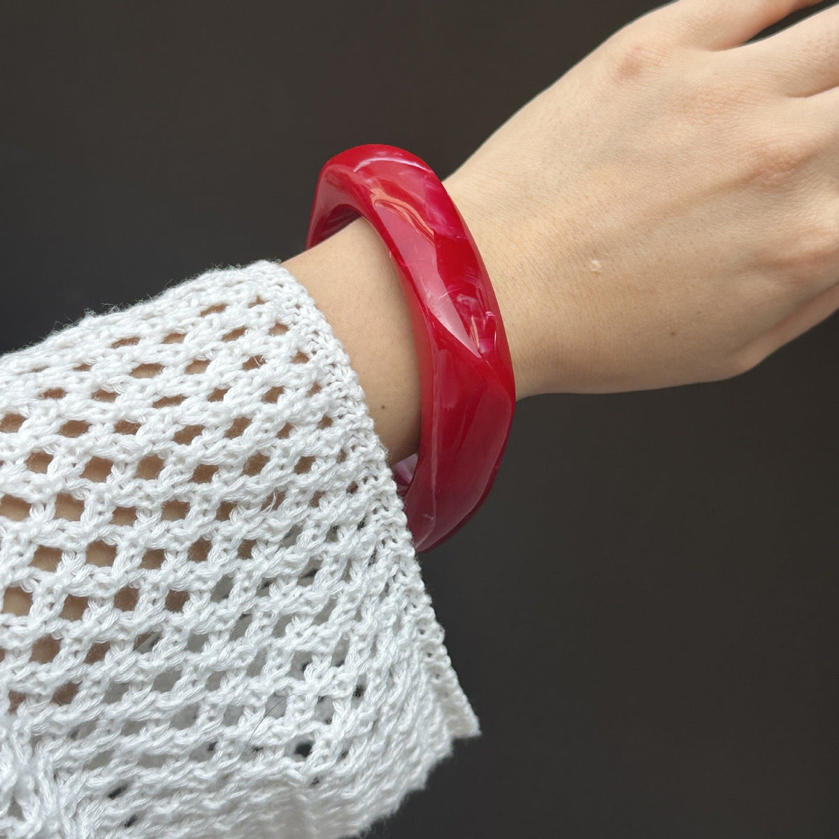 Gradient Geometric Acrylic Bangle — bracelet, view 4