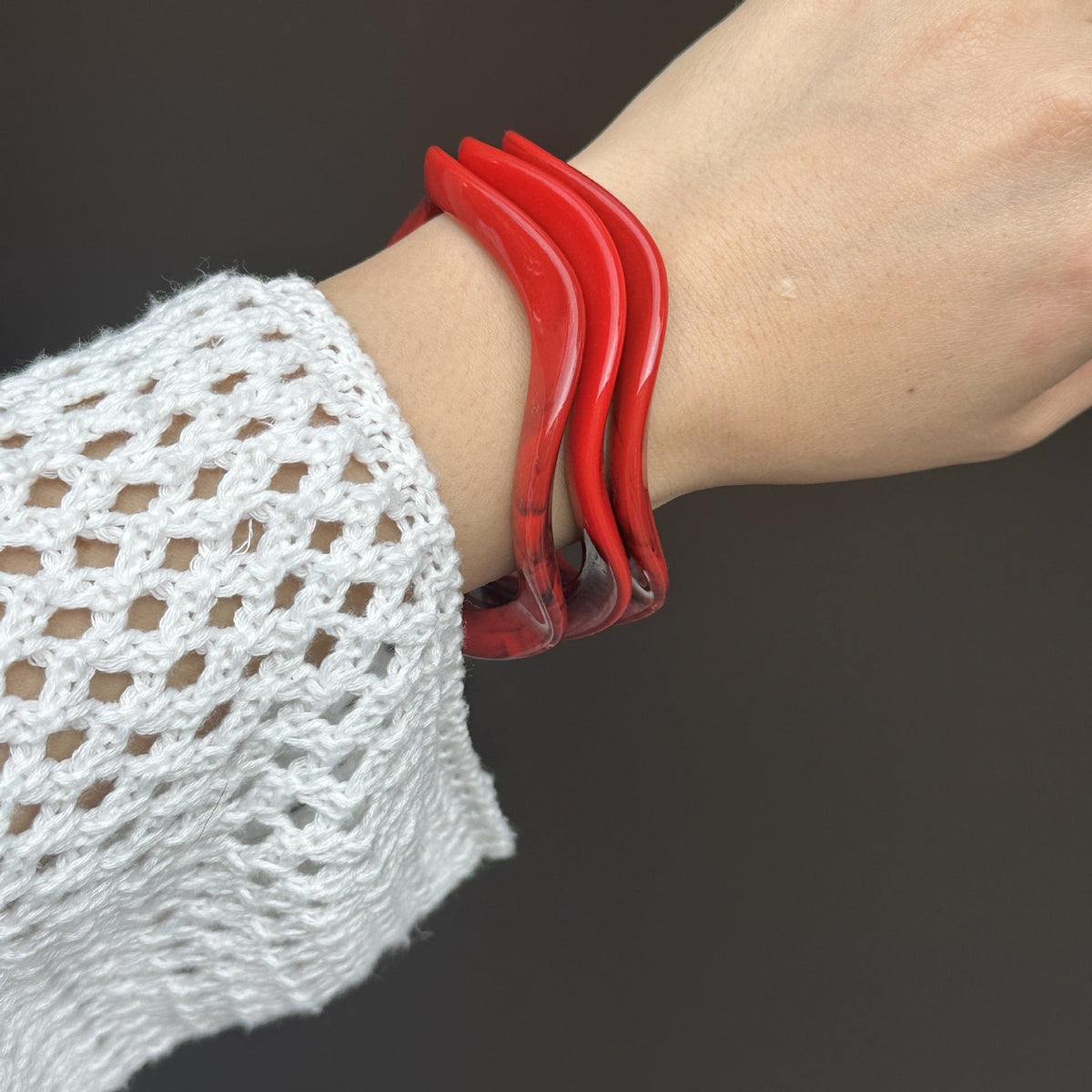 Gradient Geometric Acrylic Bangle — bracelet, view 5