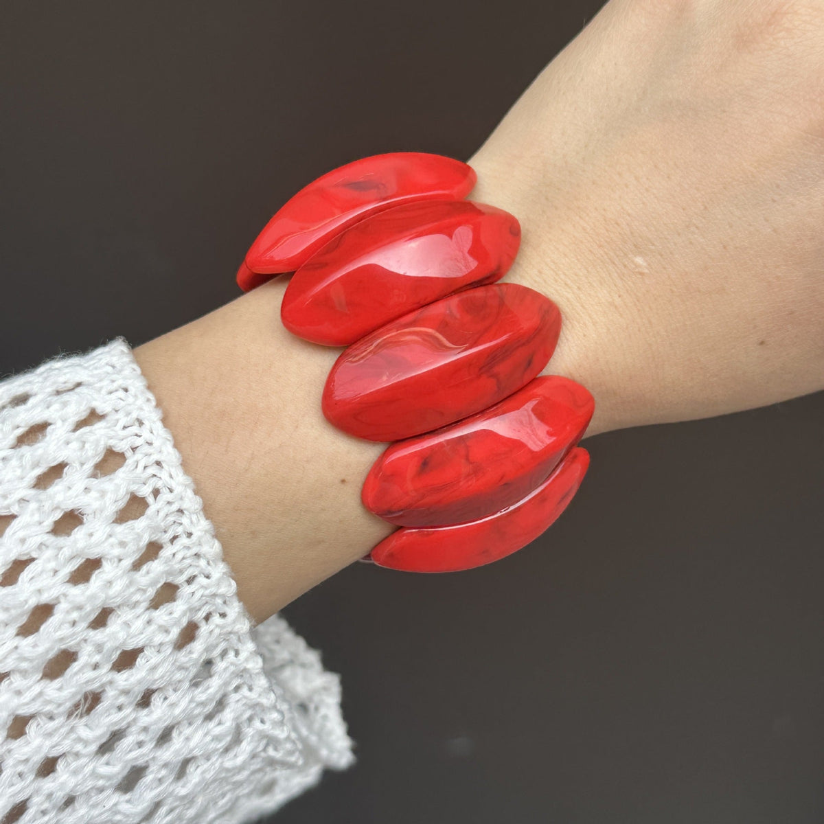 Gradient Geometric Acrylic Bangle — bracelet, view 6