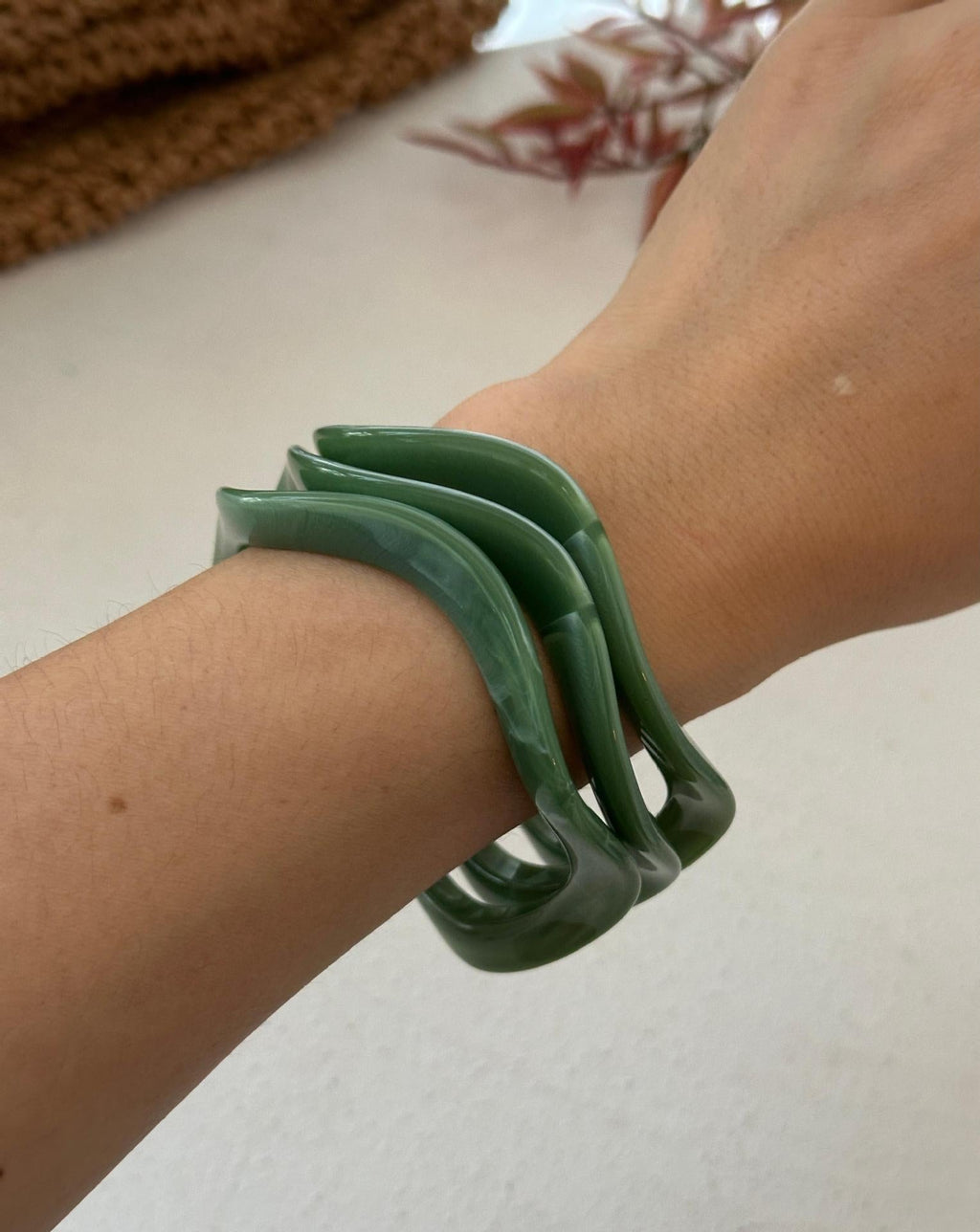Gradient Geometric Acrylic Bangle — bracelet, view 9