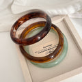 Round Marbled Resin Bangle — bracelet