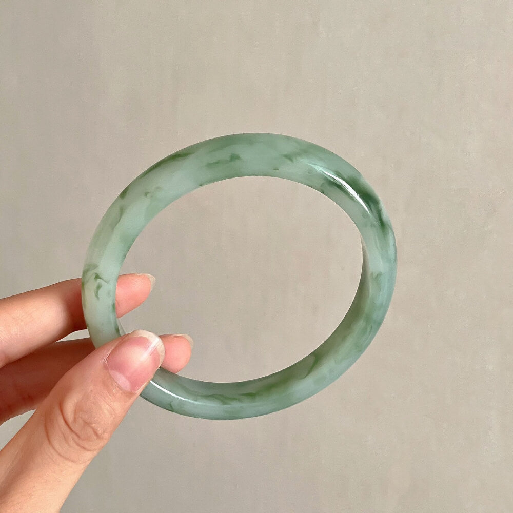 Round Marbled Resin Bangle — bracelet, view 3