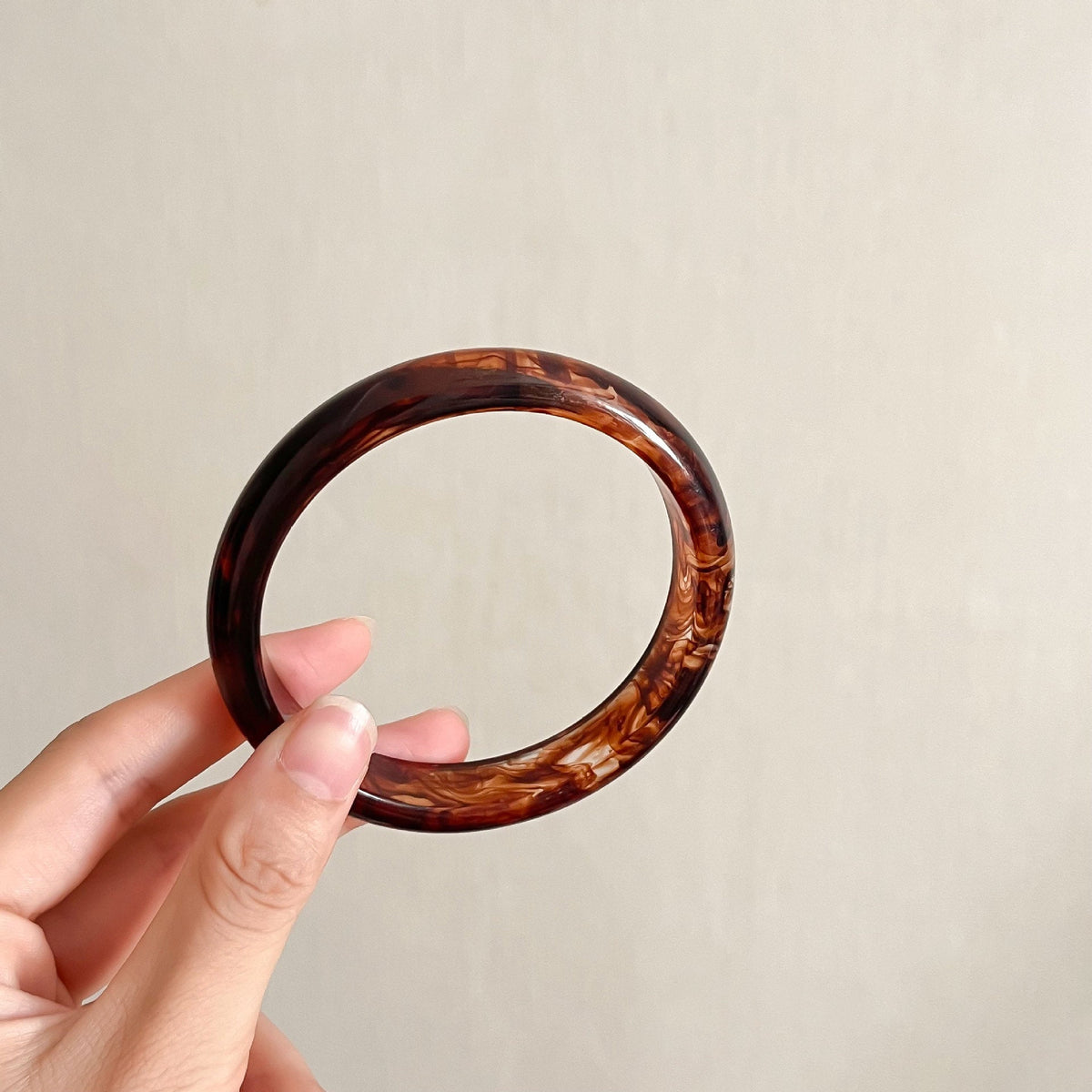 Round Marbled Resin Bangle — bracelet, view 5