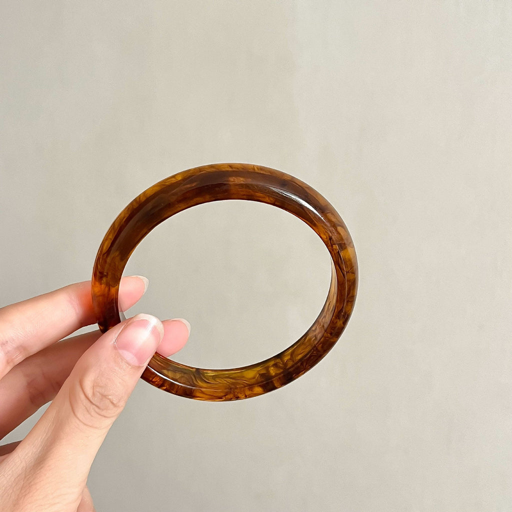 Round Marbled Resin Bangle — bracelet, view 8