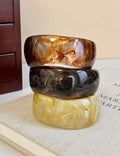 Wide Marbled Acrylic Cuff — bracelet