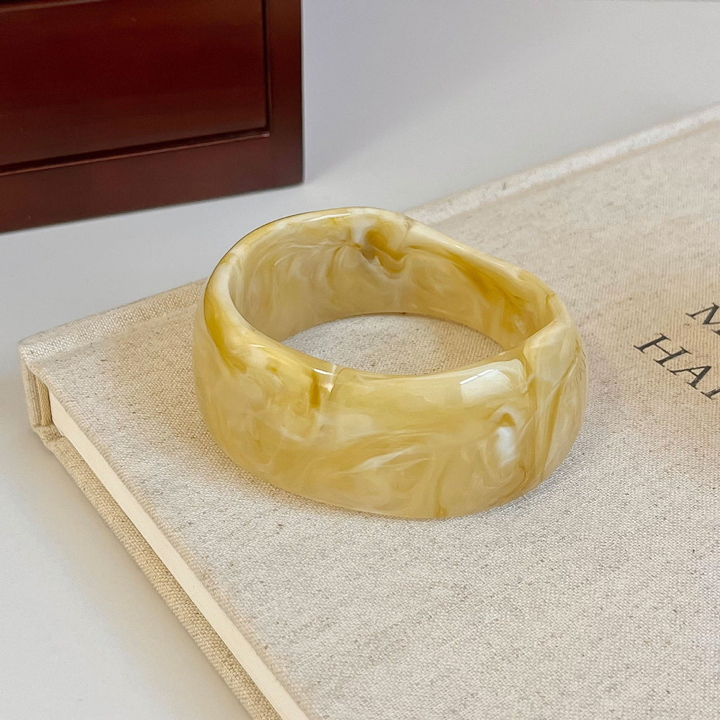 Wide Marbled Acrylic Cuff — bracelet, view 8
