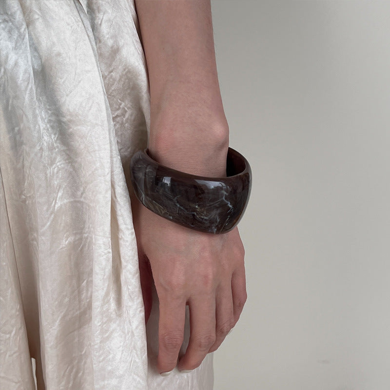 Wide Square Resin Bangle — bracelet, view 2