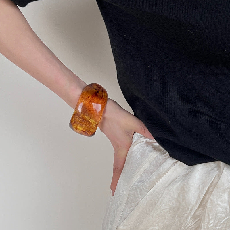 Wide Square Resin Bangle — bracelet, view 5