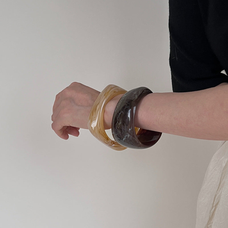 Wide Square Resin Bangle — bracelet, view 7