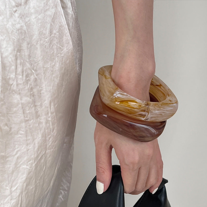 Wide Square Resin Bangle — bracelet, view 8