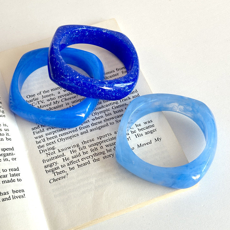 Layered Geometric Acrylic Bracelet — bracelet