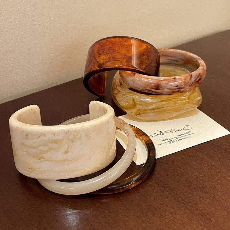 Geometric Marbled Acrylic Bracelet — bracelet