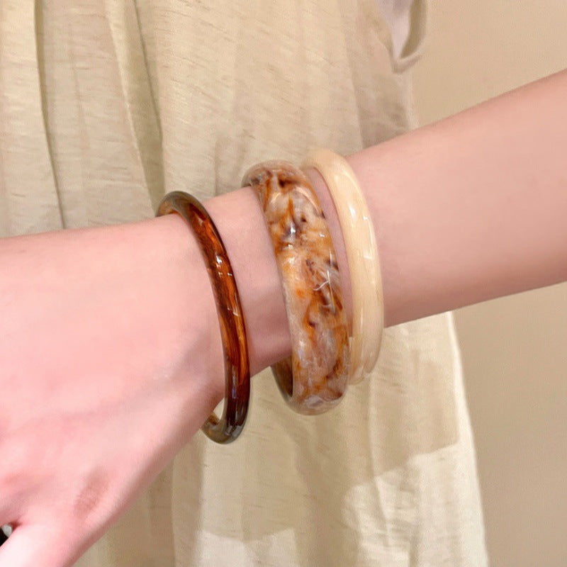 Geometric Marbled Acrylic Bracelet — bracelet, view 2
