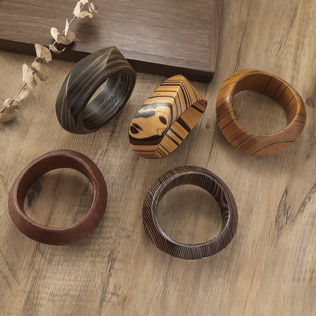 Striped Irregular Wood Bracelet — bracelet