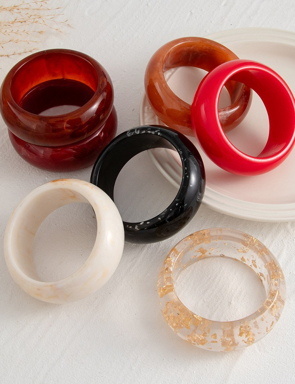 Wide Street-Style Acrylic Bangle — bracelet