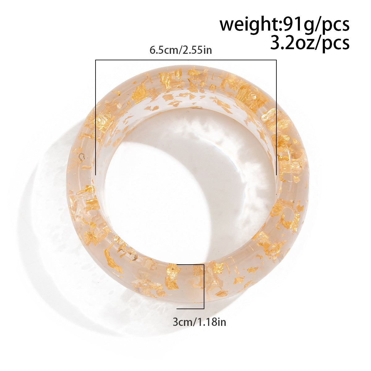 Wide Street-Style Acrylic Bangle — bracelet, view 5