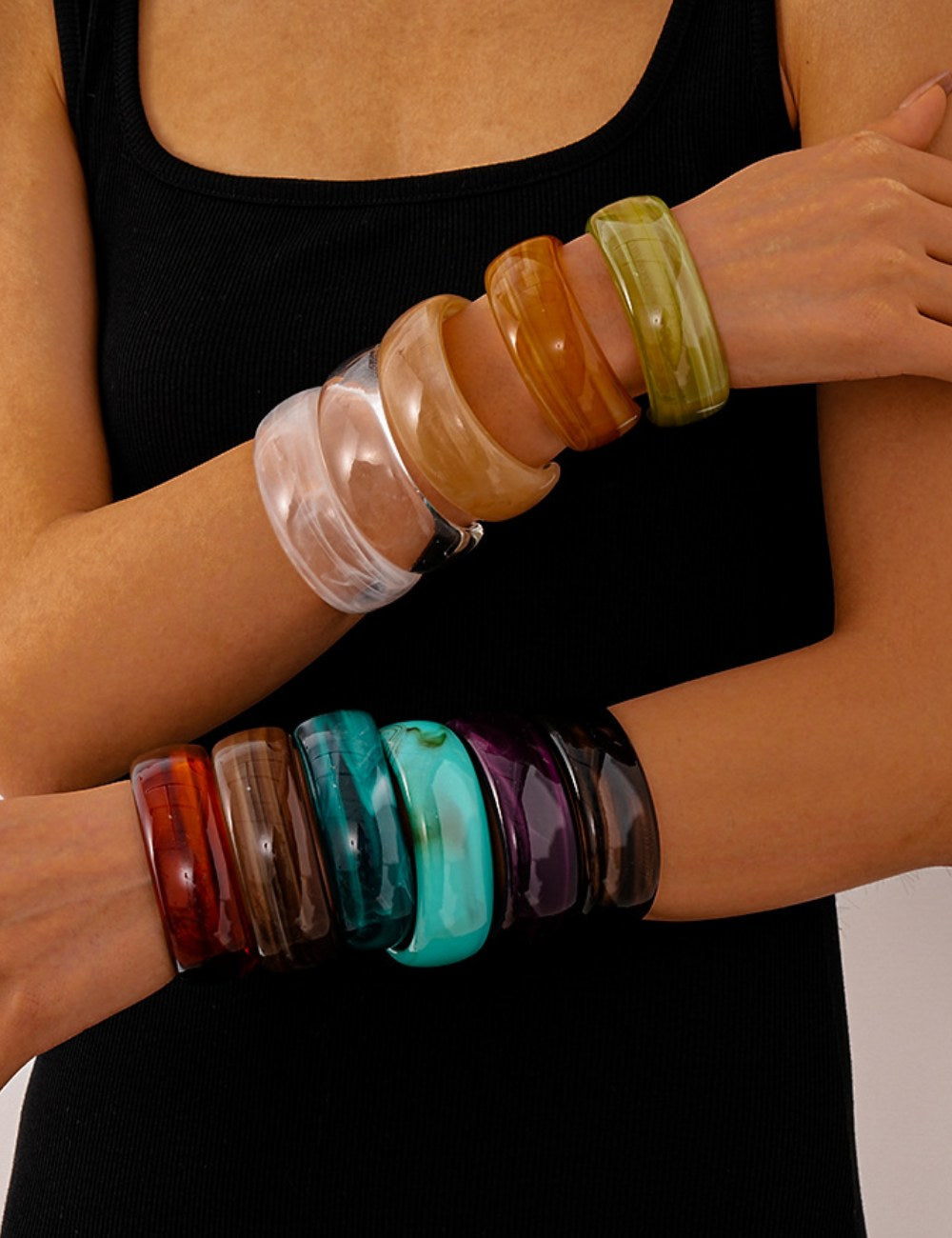 Tie-Dye Open Acrylic Cuff — bracelet
