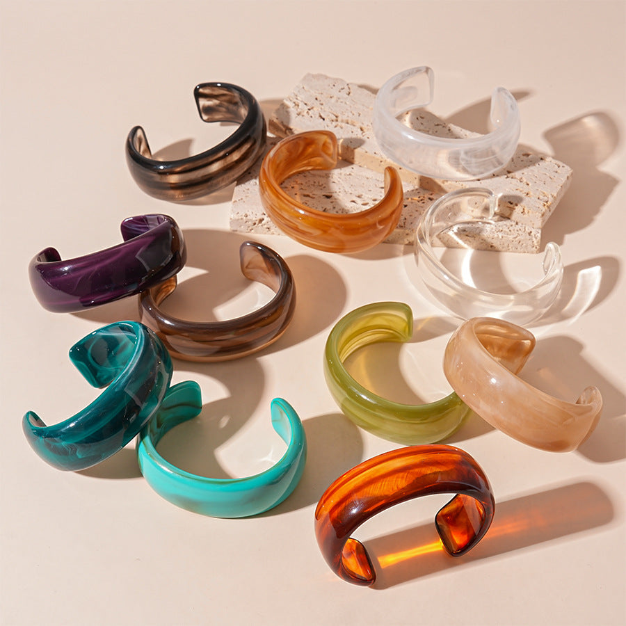 Tie-Dye Open Acrylic Cuff — bracelet, view 2