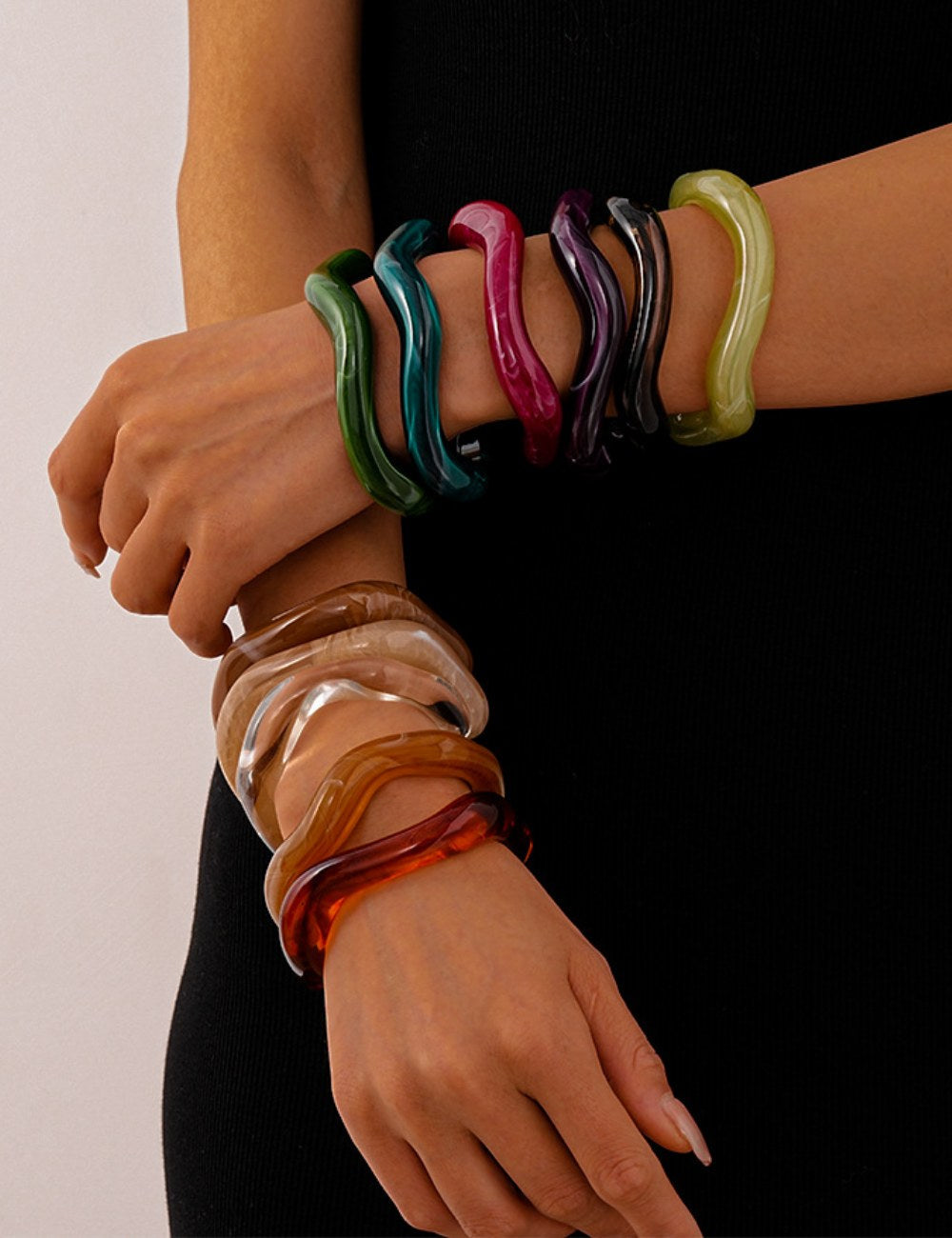 Wave Geometric Tie-Dye Cuff — bracelet