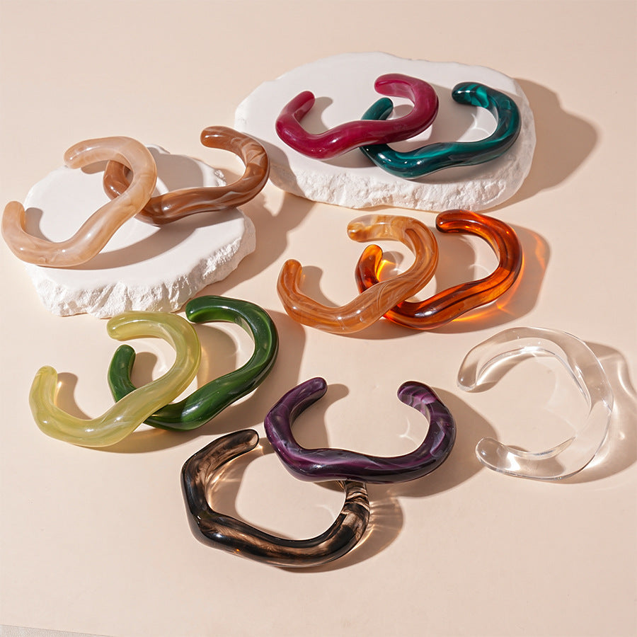 Wave Geometric Tie-Dye Cuff — bracelet, view 2