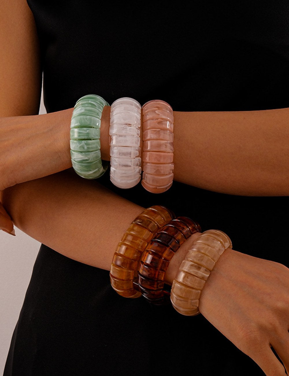 Splicing Marble Acrylic Bracelet — bracelet