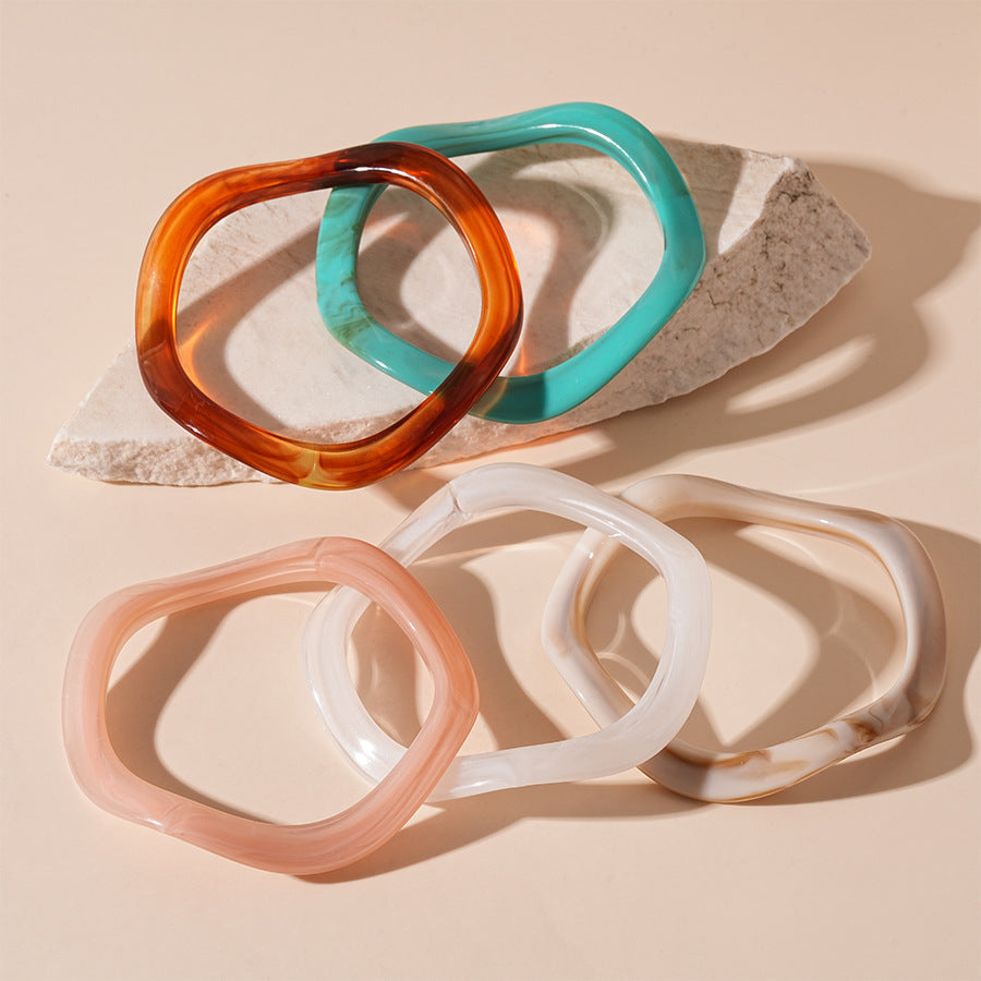 Wave-Edged Acrylic Bracelet — bracelet, view 2
