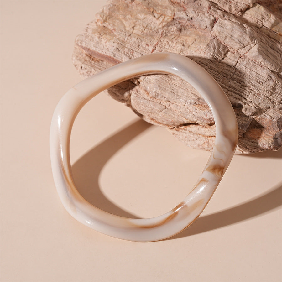 Wave-Edged Acrylic Bracelet — bracelet, view 4