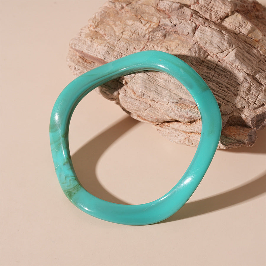 Wave-Edged Acrylic Bracelet — bracelet, view 6