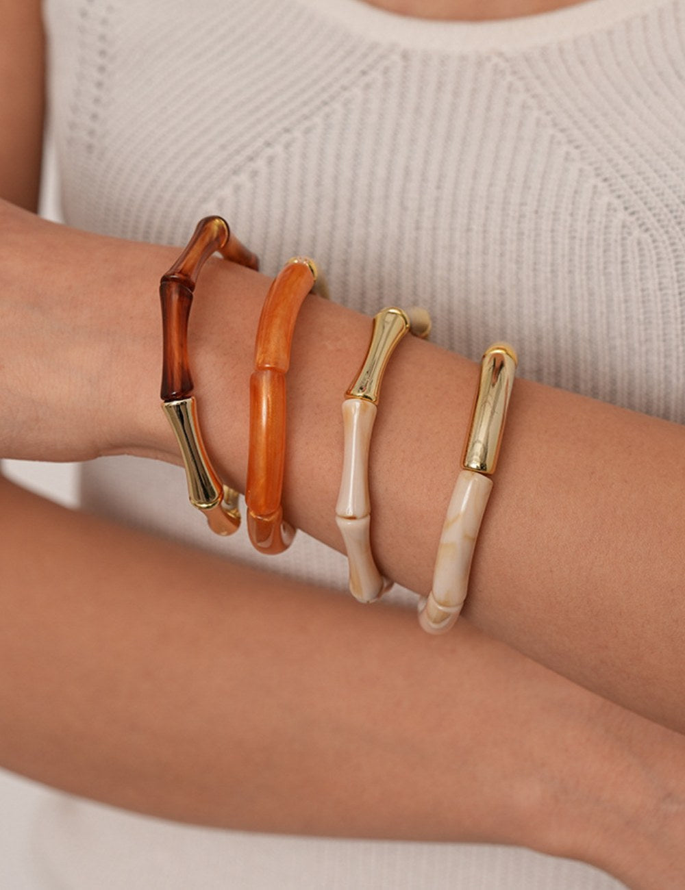 Marbled Acrylic Splicing Bracelet — bracelet, view 2