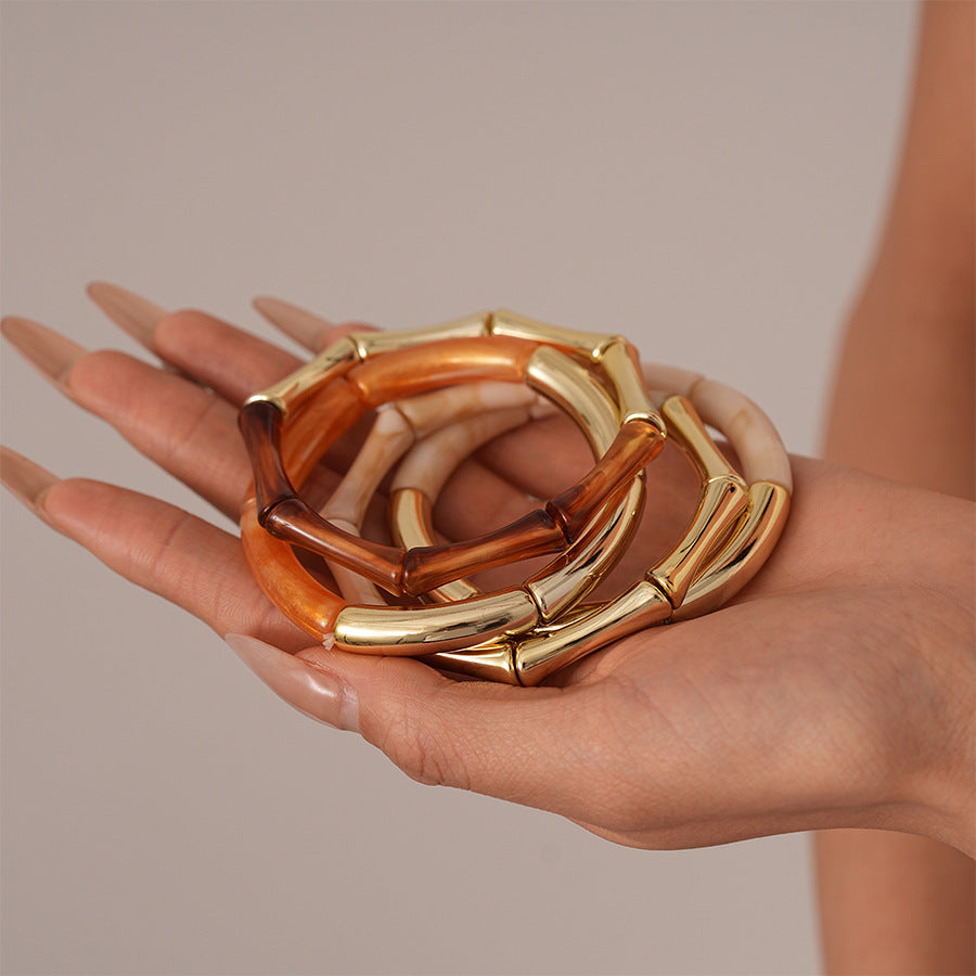 Marbled Acrylic Splicing Bracelet — bracelet, view 3