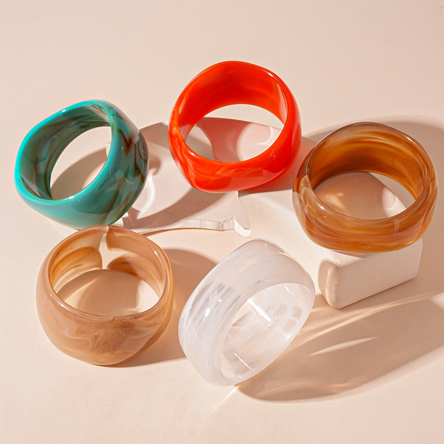 Multicolour Wide Acrylic Bracelet — bracelet