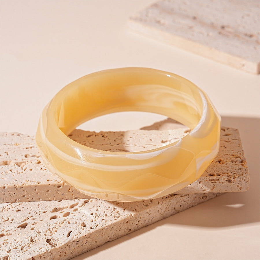 Striped Geometric Acrylic Bangle — bracelet, view 4