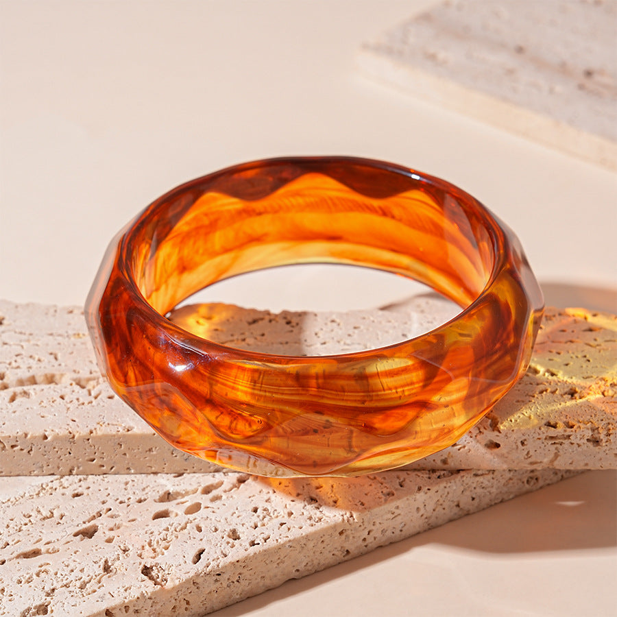 Striped Geometric Acrylic Bangle — bracelet, view 7