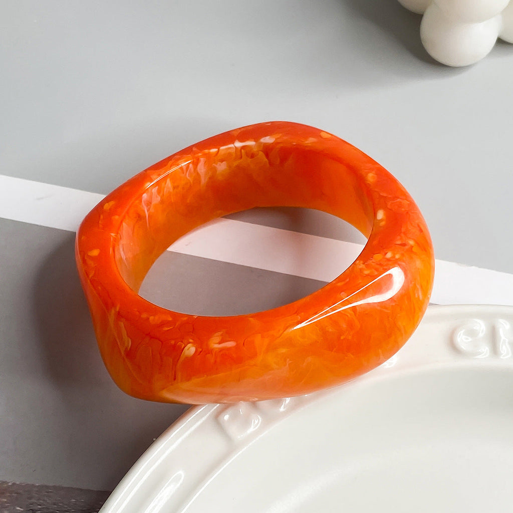 Chunky Translucent Geometric Bangle — bracelet, view 2