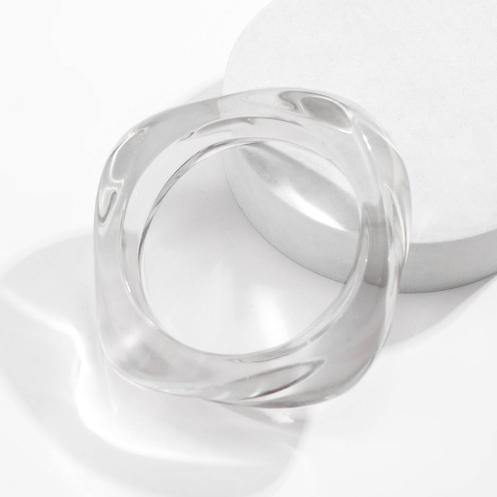 Chunky Translucent Geometric Bangle — bracelet, view 3