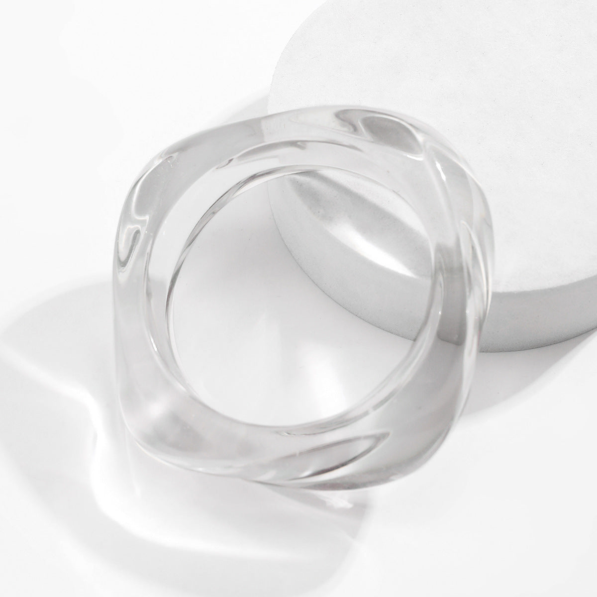 Chunky Translucent Geometric Bangle — bracelet, view 3