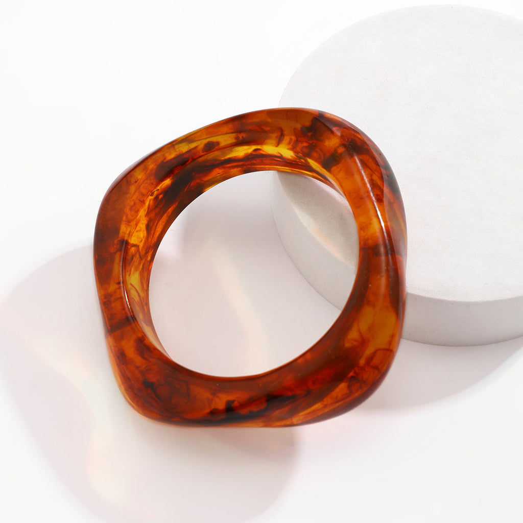 Chunky Translucent Geometric Bangle — bracelet, view 4