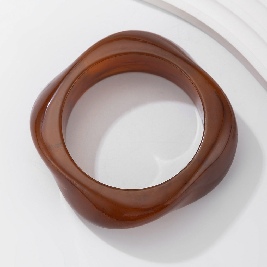 Chunky Translucent Geometric Bangle — bracelet, view 5