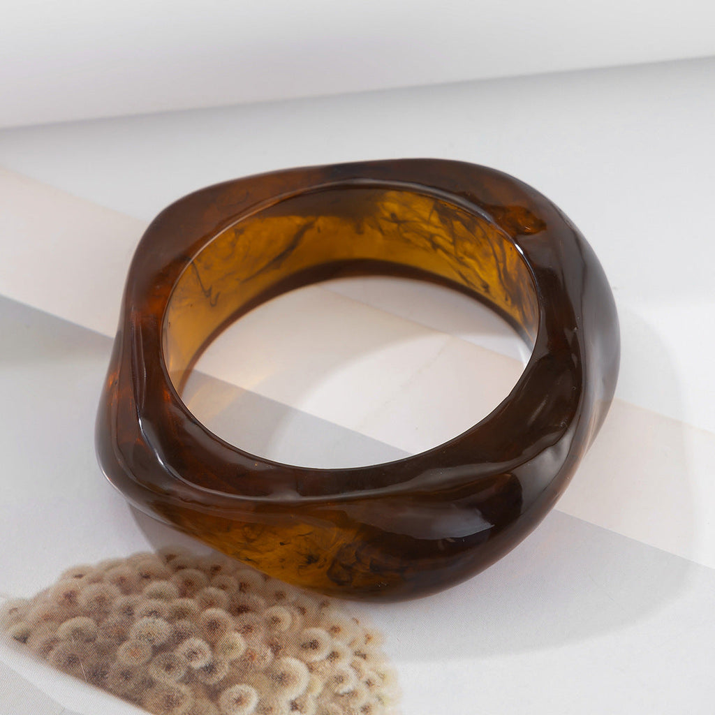 Chunky Translucent Geometric Bangle — bracelet, view 6