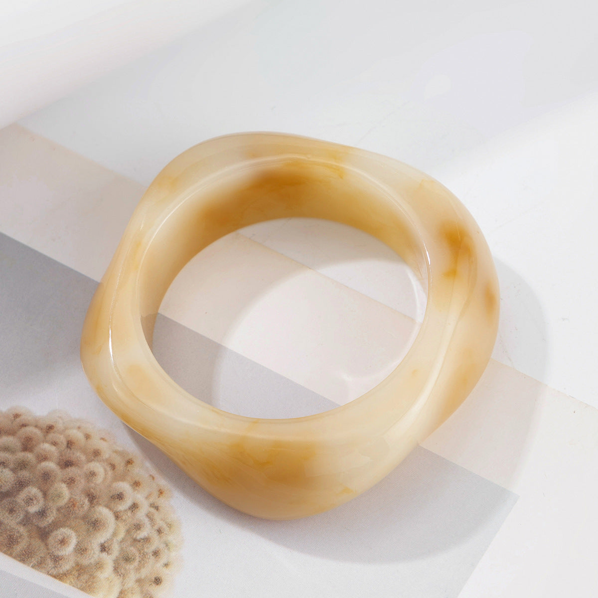 Chunky Translucent Geometric Bangle — bracelet, view 7