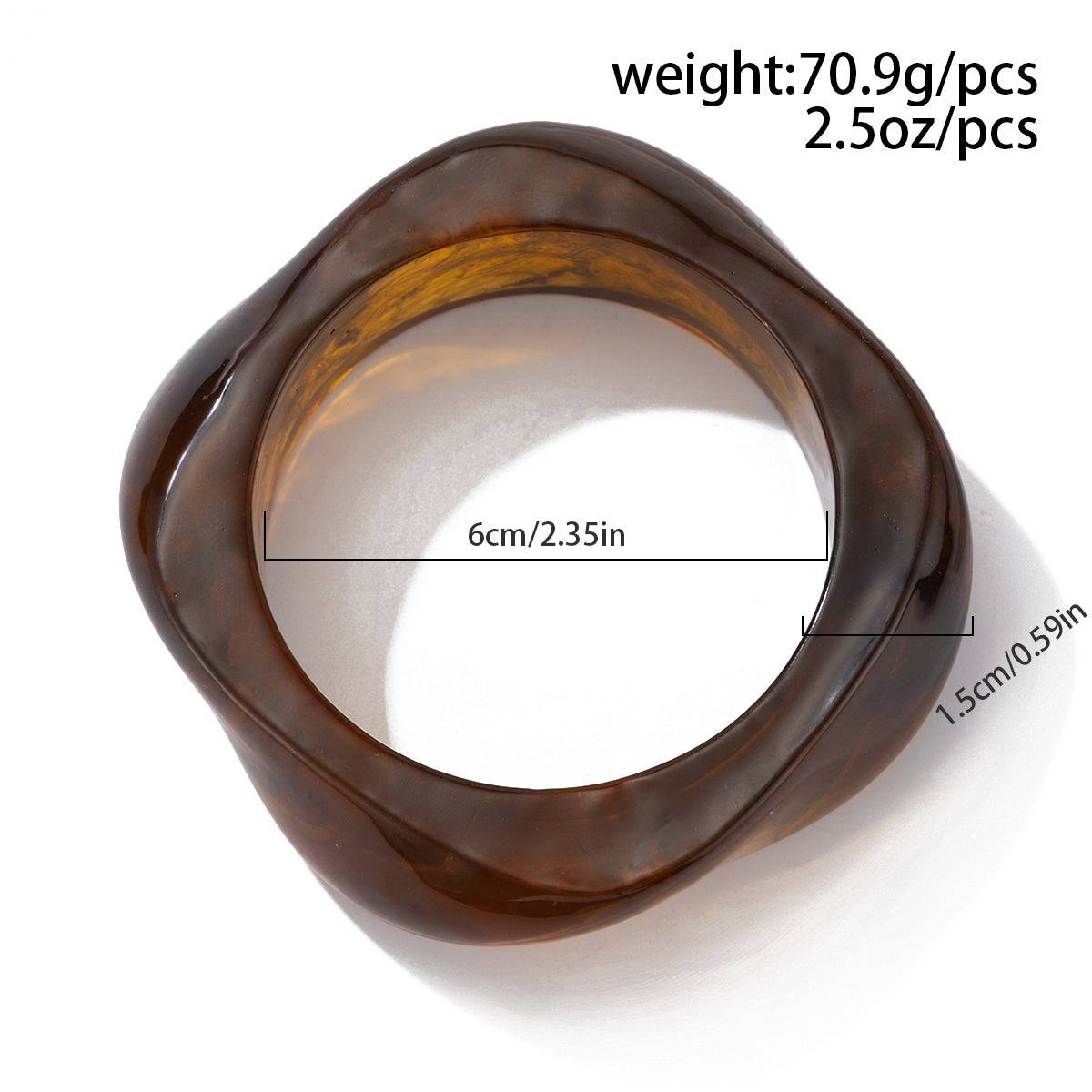 Chunky Translucent Geometric Bangle — bracelet, view 8