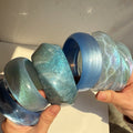 Shimmer Geometric Resin Bangle — bracelet