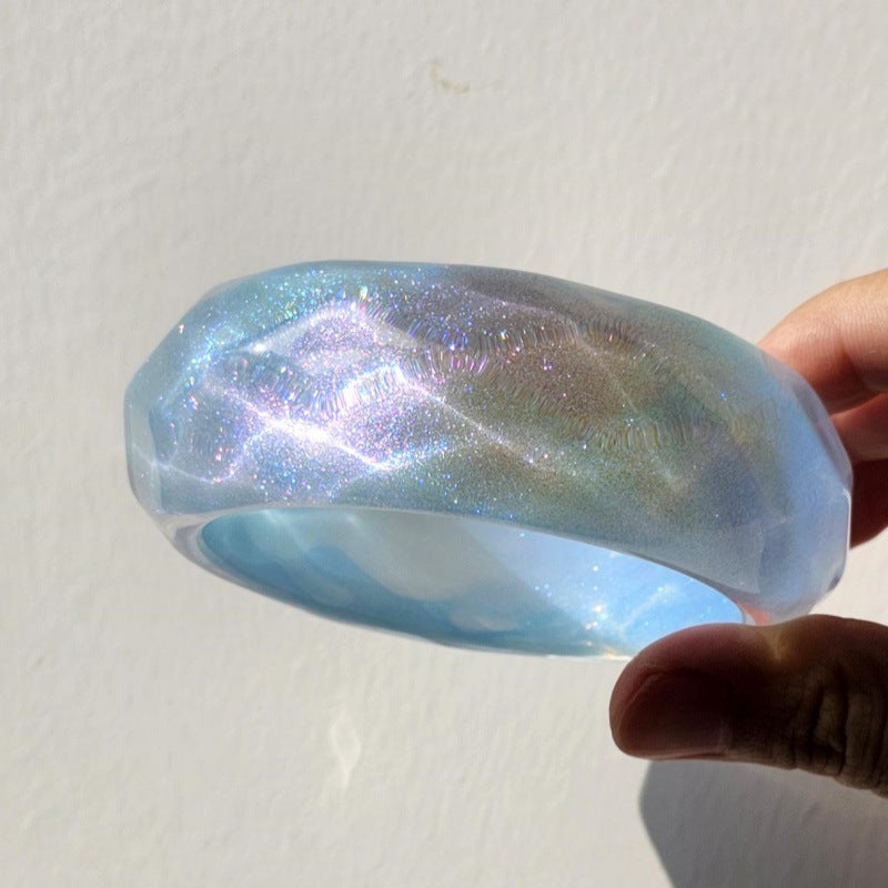 Shimmer Geometric Resin Bangle — bracelet, view 2